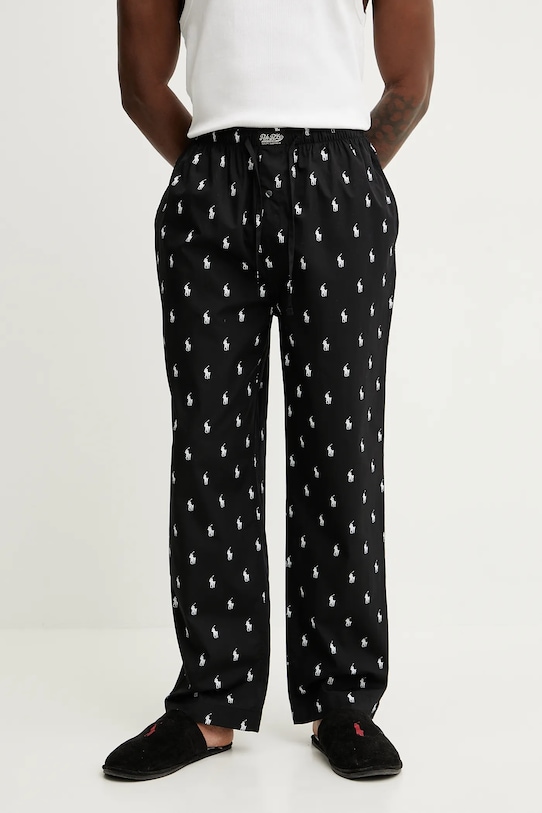 

Хлопковые пижамные брюки Polo Ralph Lauren, черный