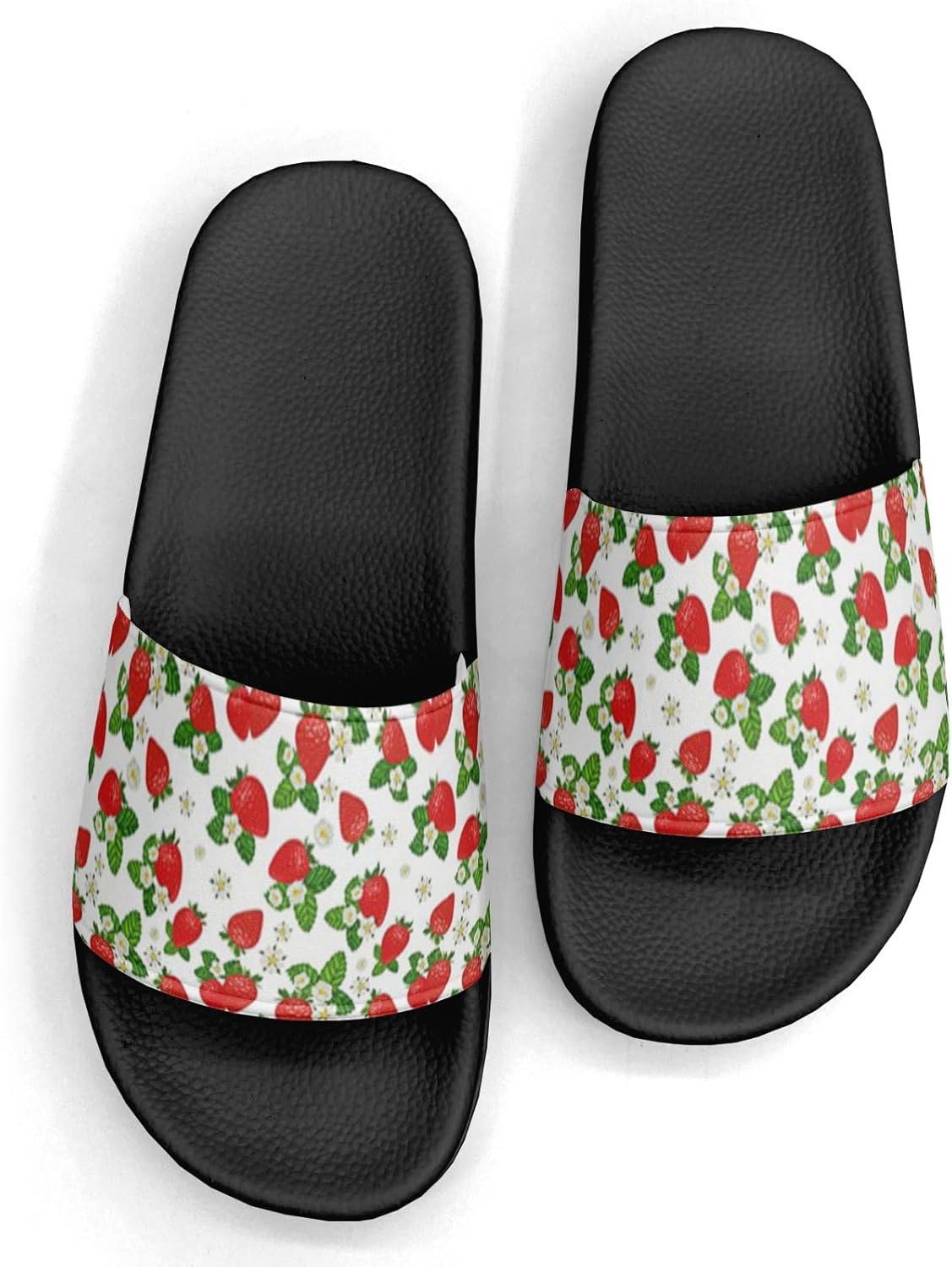 

Тапочки с дизайном ананасов, сандалии для женщин и мужчин, повседневные спортивные сандалии для бассейна, душа, для дома и улицы Generic, Strawberry Plants Flower Custom