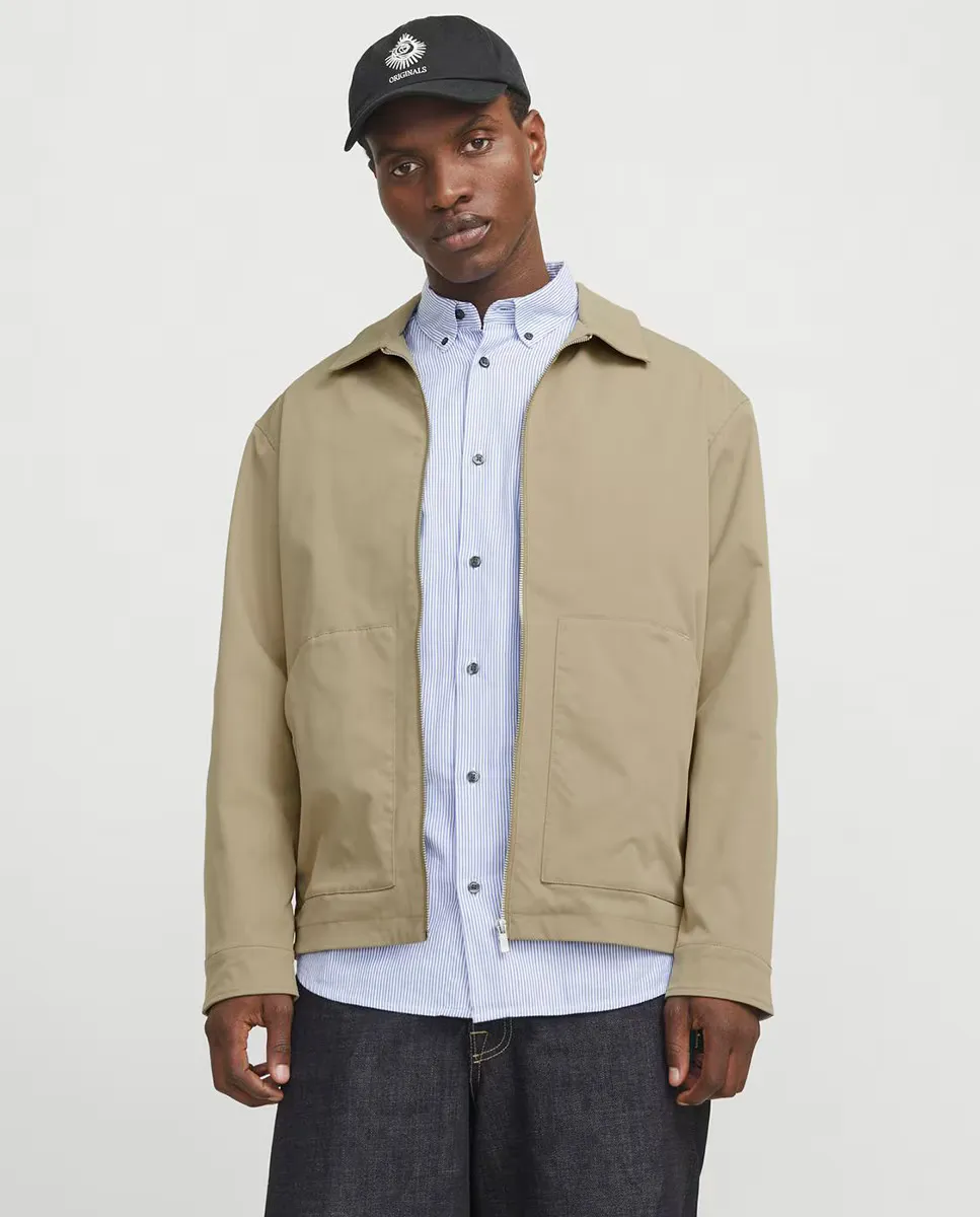 

Легкая мужская куртка с передними карманами и застежкой-молнией Jack & Jones, светло-коричневый