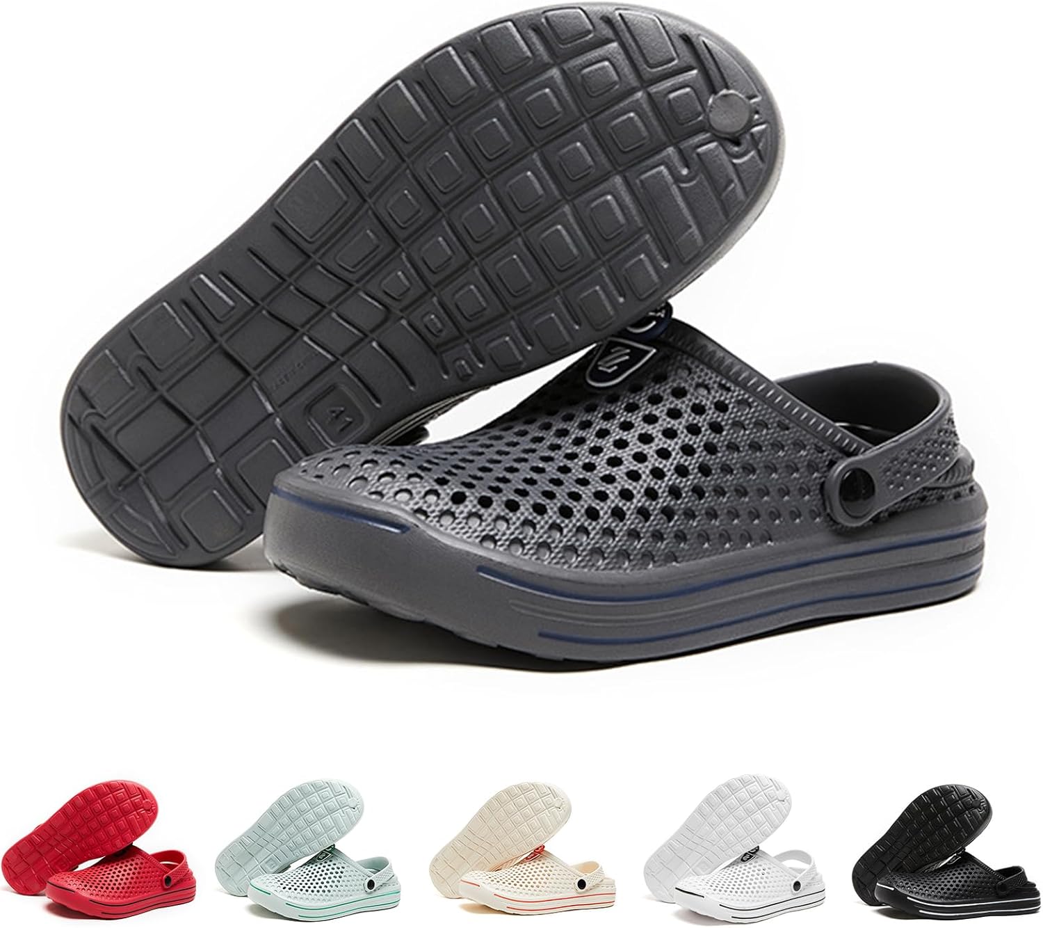 

Мужские модные сабо больших размеров, нескользящие сандалии с закрытым носком, ударопрочные прогулочные туфли с мягкой подошвой, дышащая обувь для сада и улицы, пляжные сандалии Gezolligheid, серый