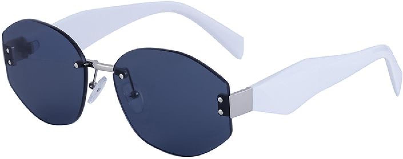 

Женские солнцезащитные очки без оправы, модные, роскошные, с асимметричным многоугольным оправой, винтажные солнцезащитные очки без оправы TKKTLLT, C7 White Silver Gray