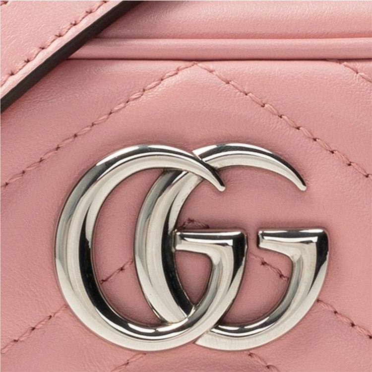 Миниатюрная сумка через плечо GUCCI Marmont в розовом цвете — фото 4