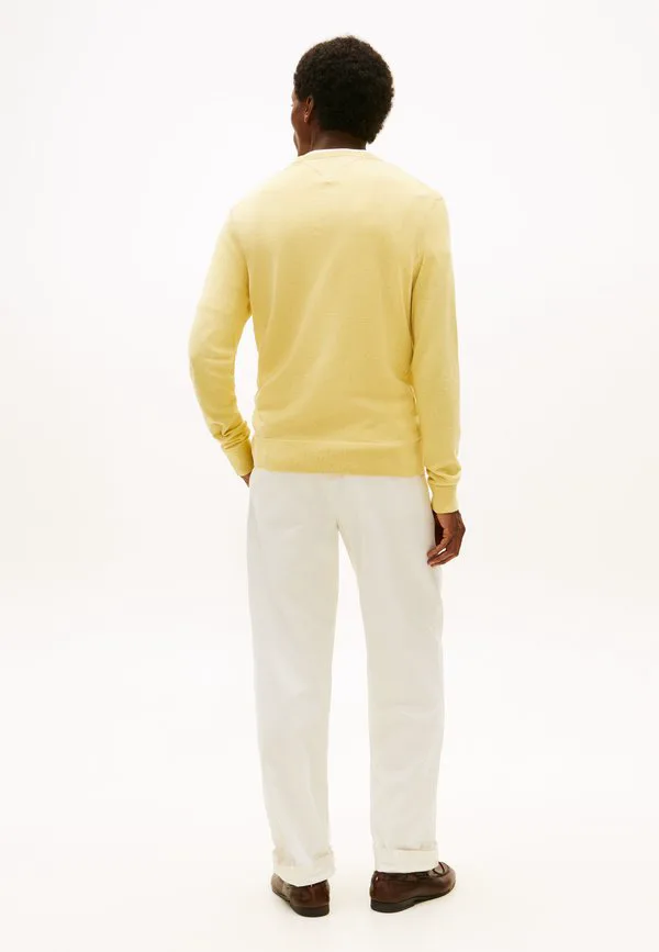 Свитер с круглым вырезом и вышивкой флага Tommy Hilfiger, Citronella Heather — фото 3