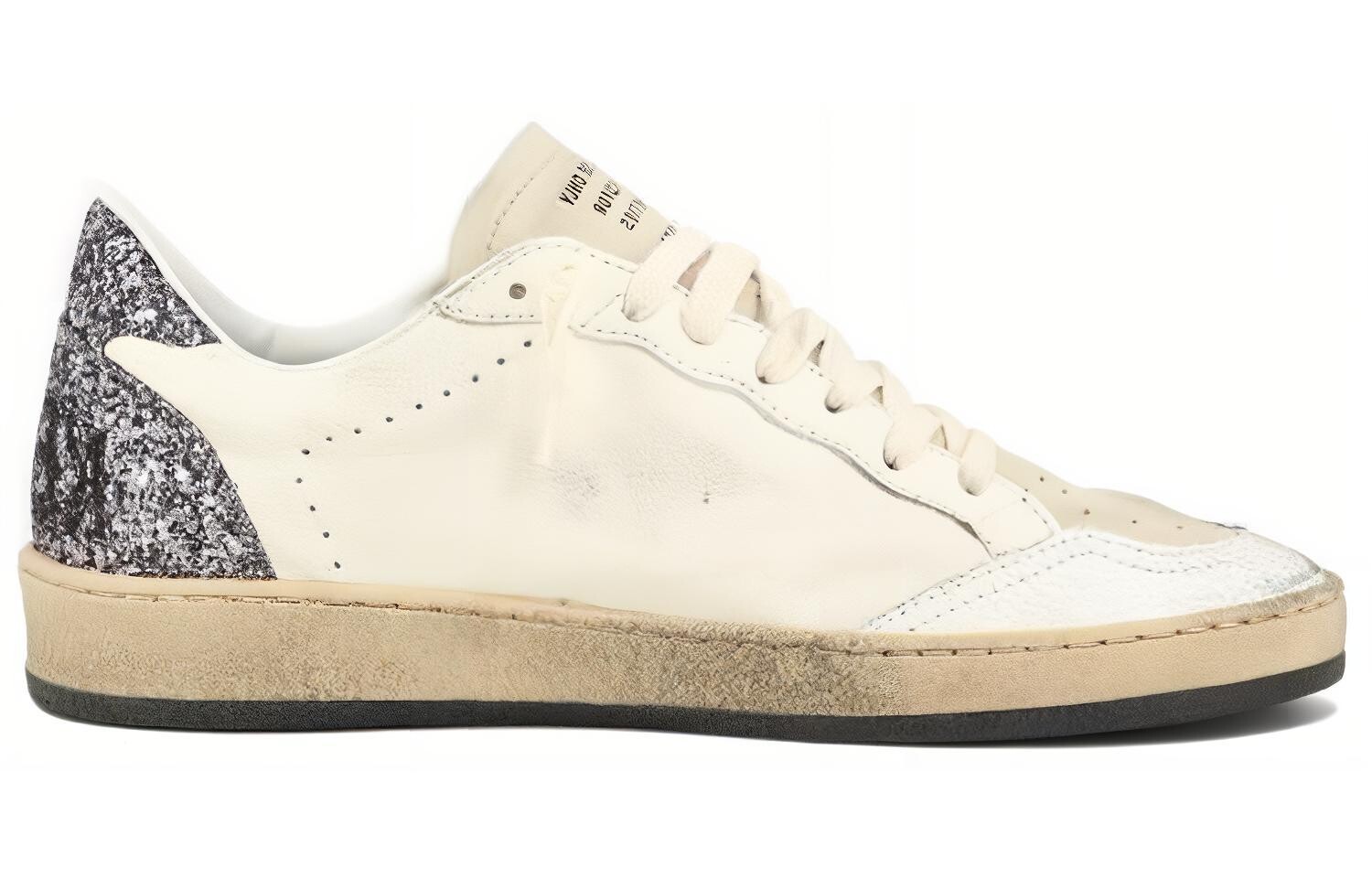 Кроссовки Golden Goose Ball Star Glittered Leather Sneakers, белый — фото 2