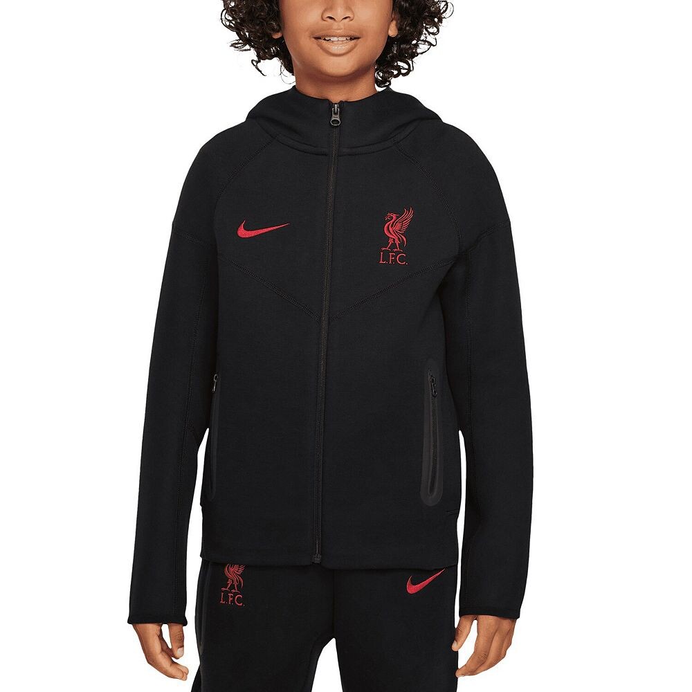 

Молодежная куртка с капюшоном Nike Liverpool 2024/25 из технического флиса с молнией во всю длину, цвет Lvp Black