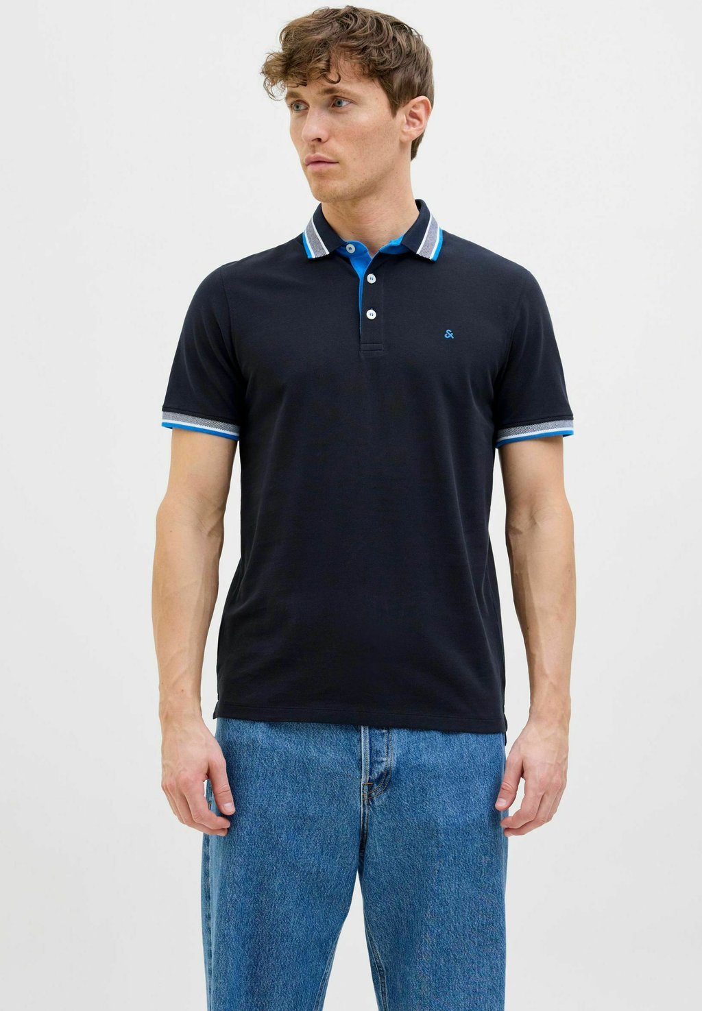 

Рубашка поло JJEPAULOS SS NOOS Jack & Jones, темно-синий