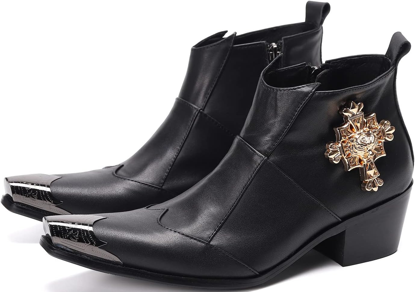 

Мужские стильные ботинки Santimon, кожаные, вестерн, коричневые, повседневные, с заостренным носком и металлическим наконечником