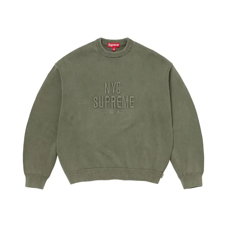 Свитер Supreme Overdyed Raised Sweater, зеленый