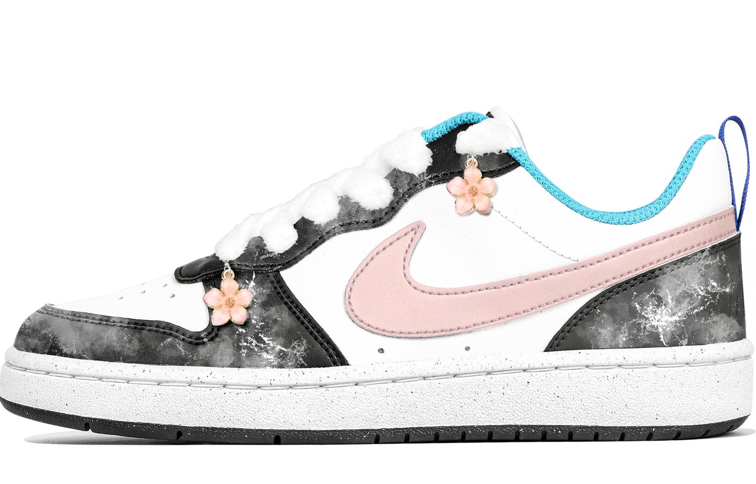 

Nike Court Borough Low Cushioning, Wear Resistant Low Top детские скейтбординг кроссовки Black Pink для подростков