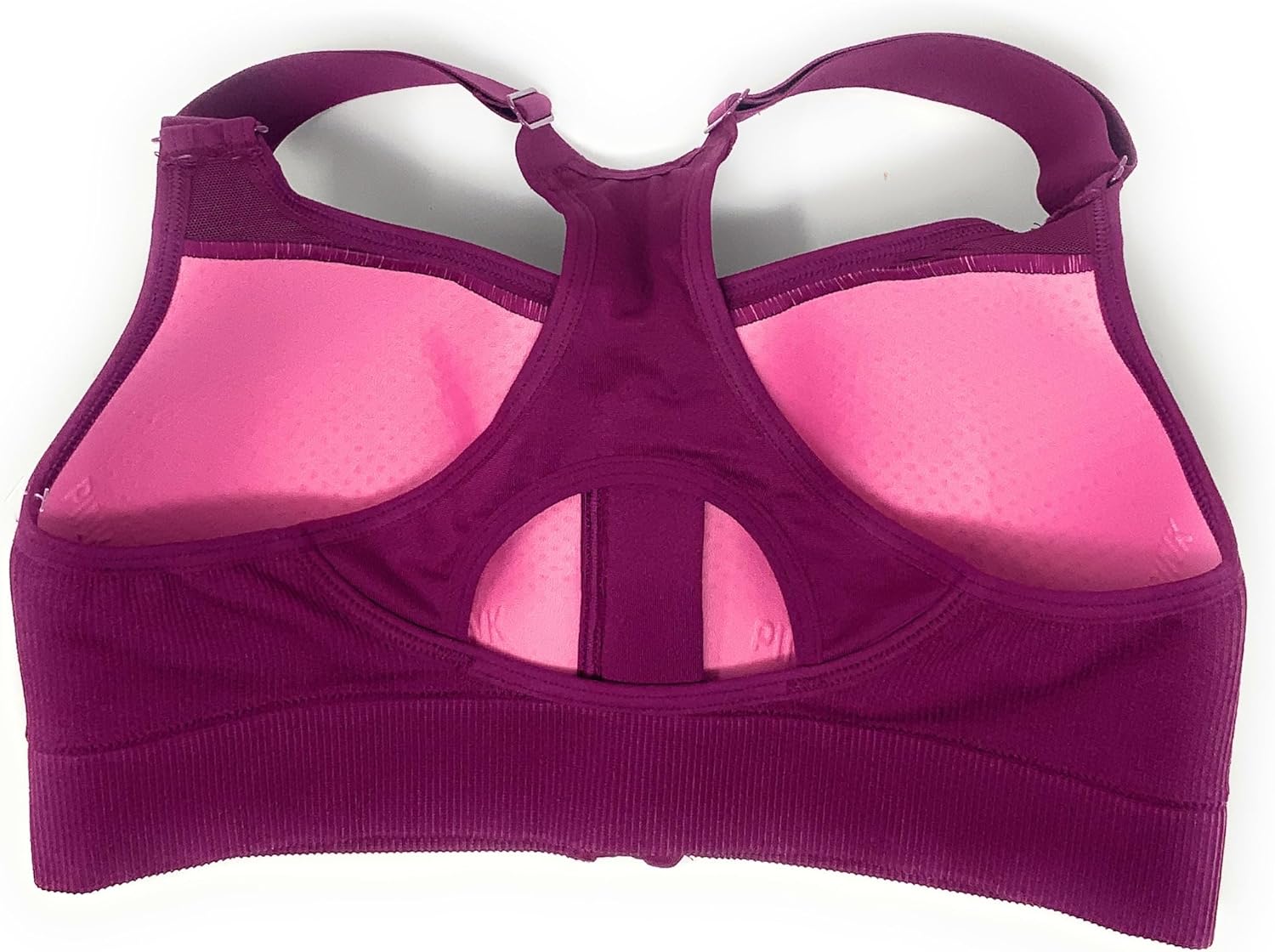 Бесшовный спортивный бюстгальтер с легкой подкладкой от Victoria's Secret Pink Active, Cranberry — фото 2