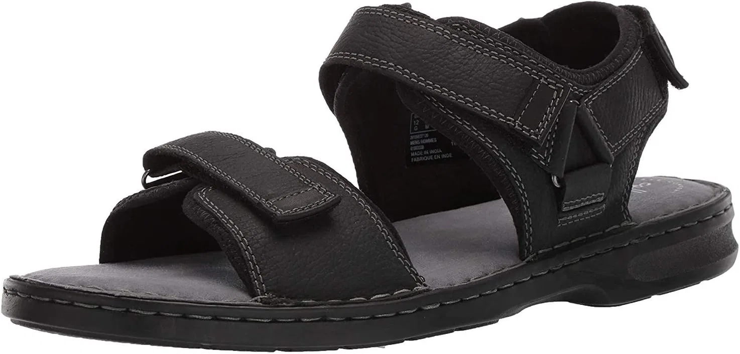 Мужские сандалии Clarks Malone Shore, Black Milled Leather