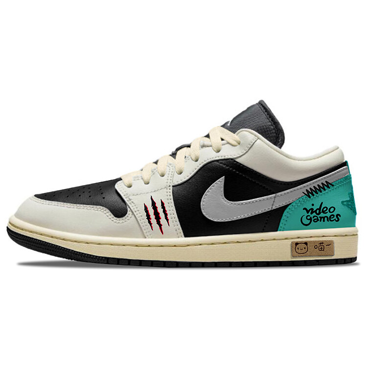 

Кроссовки Air Jordan 1 Vintage Basketball Shoes Women's Low-top Cyan/black, черный