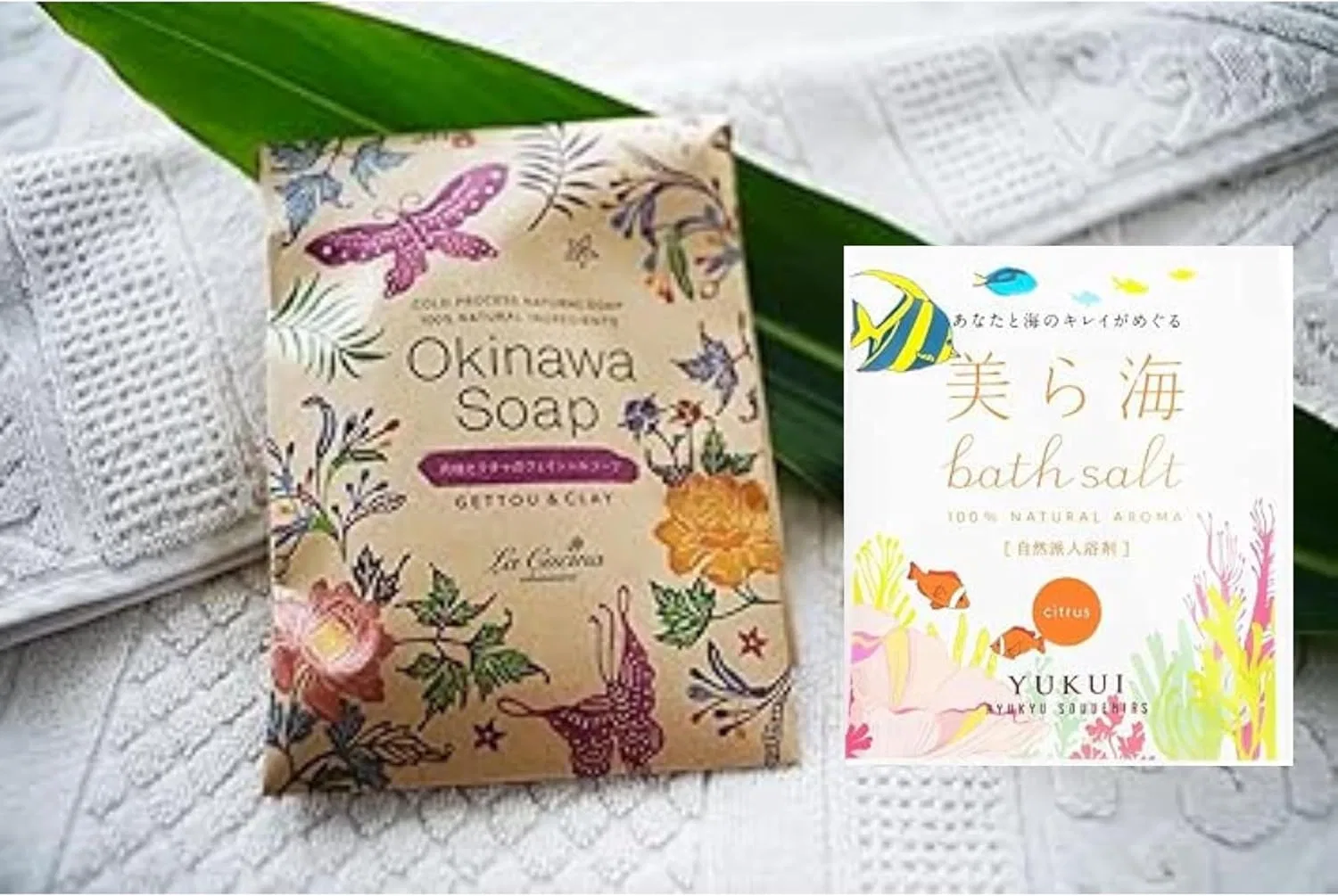 Мыло для лица Moonpeach and Kucha Facial Soap + MiraSea Bath Salt Lucchetta, 2 шт., 100 г, голубой