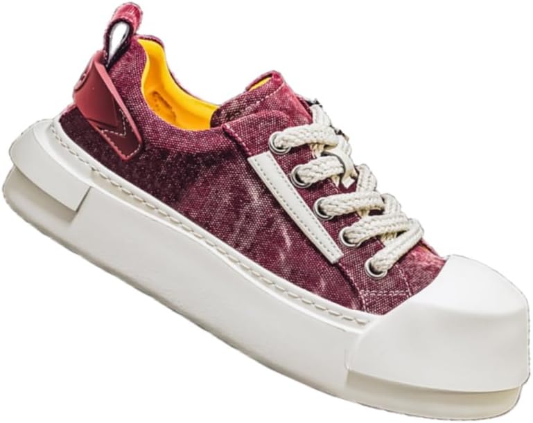 

Мужские модные кеды на толстой подошве из ткани- дышащие и удобные, противоскользящие и прочные, для любых случаев Clolinde, красный