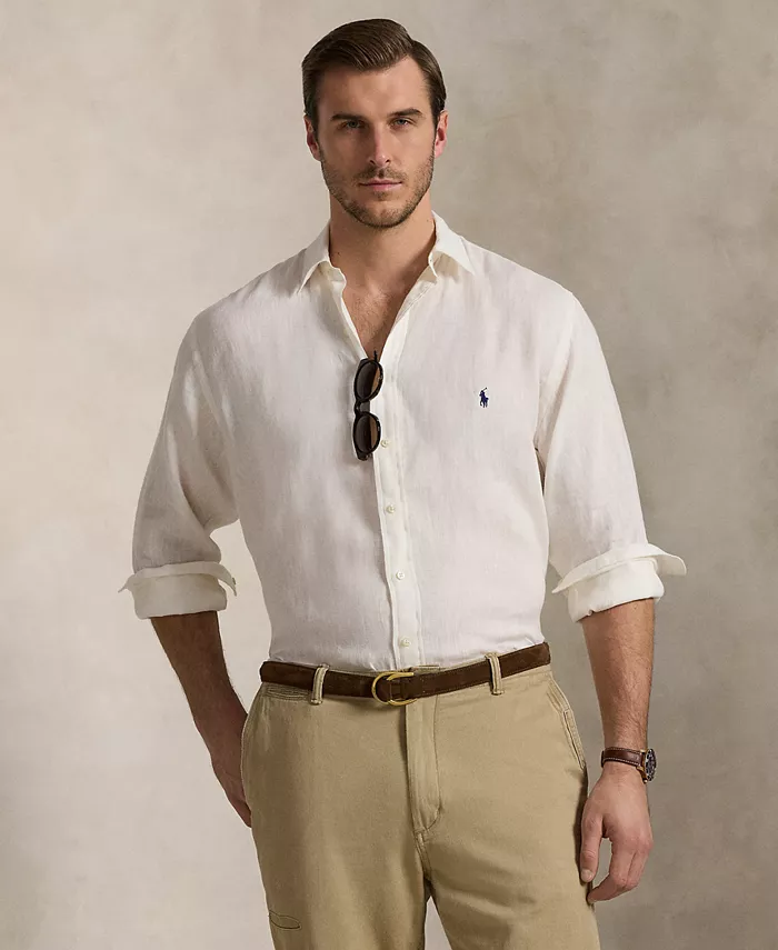 

Мужская рубашка из льна Big & Tall Polo Ralph Lauren, белый