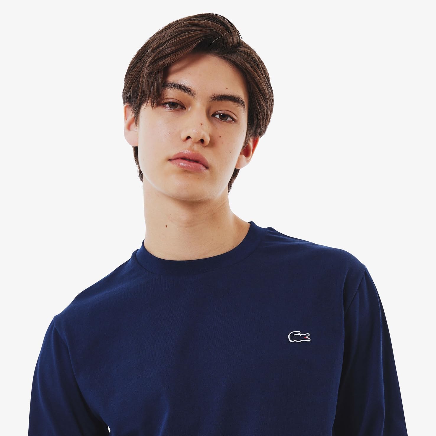 Официальная мужская базовая футболка с длинным рукавом LACOSTE, темно-синий — фото 3
