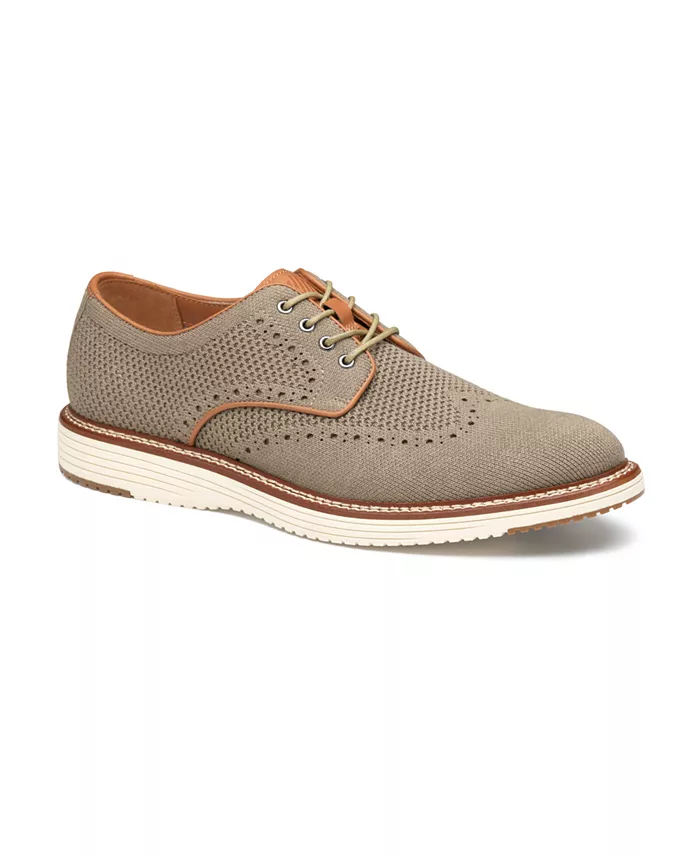 

Мужские повседневные кроссовки Upton Knit Wingtip на шнуровке Johnston & Murphy, коричневый/бежевый