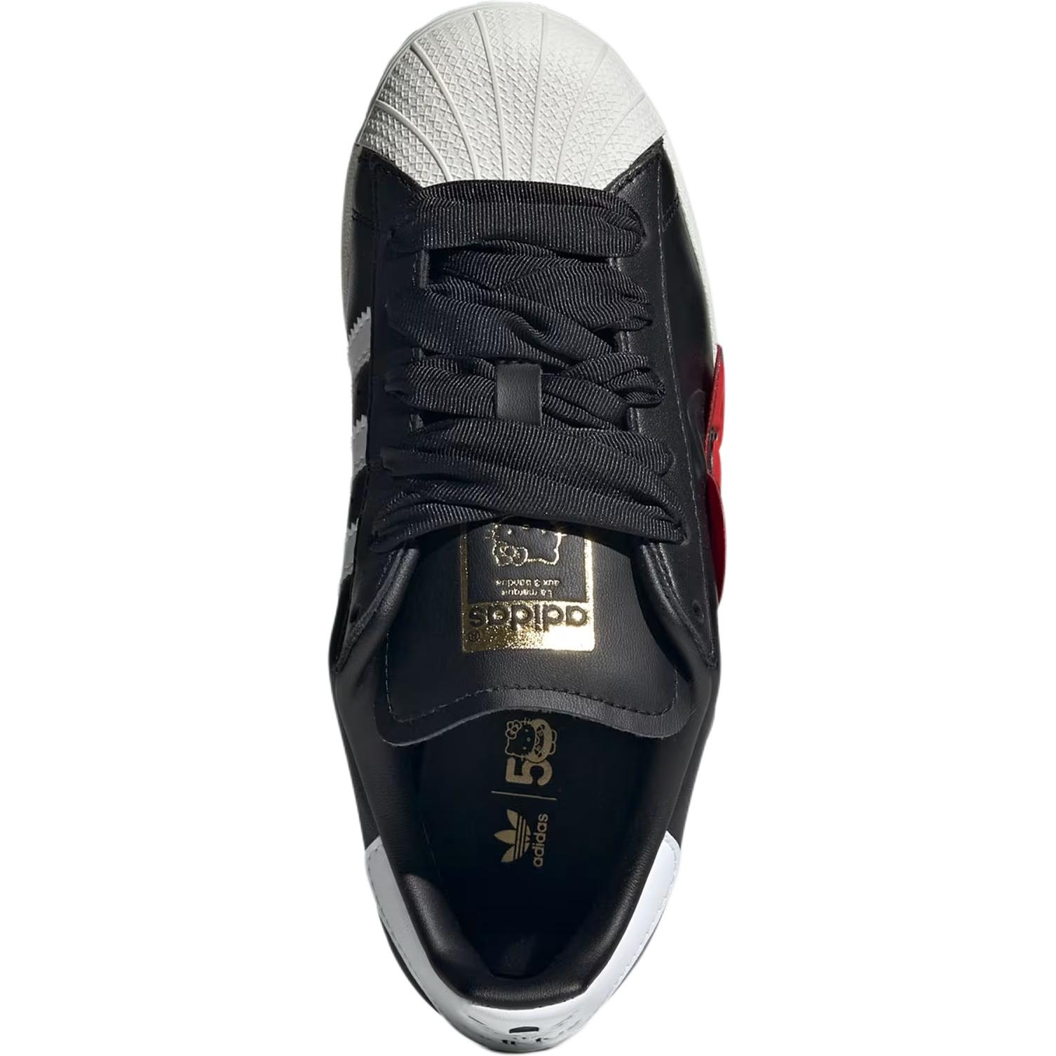 Hello Kitty x SUPERSTAR Кроссовки для скейтбординга низкие детские черно-белые Adidas Originals — фото 4