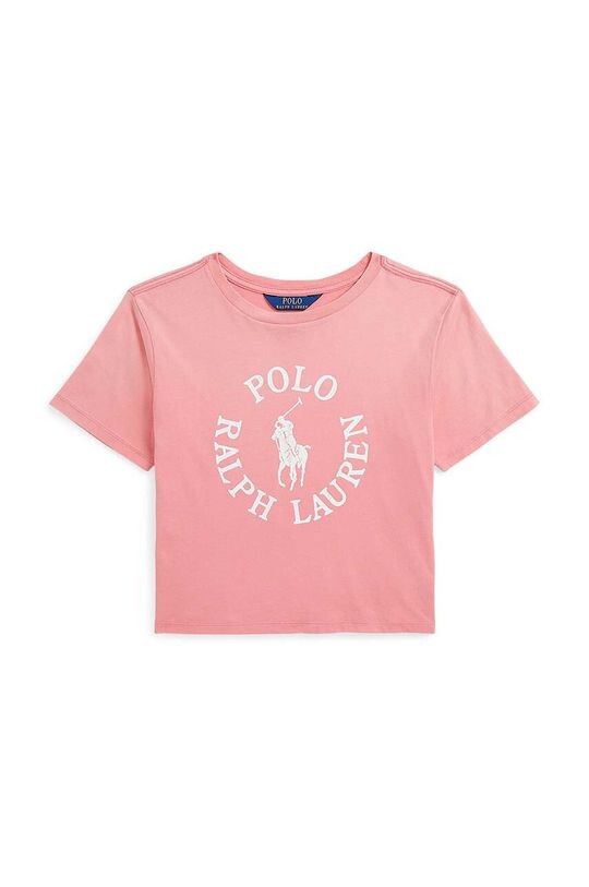 

Детская хлопковая футболка Polo Ralph Lauren, розовый