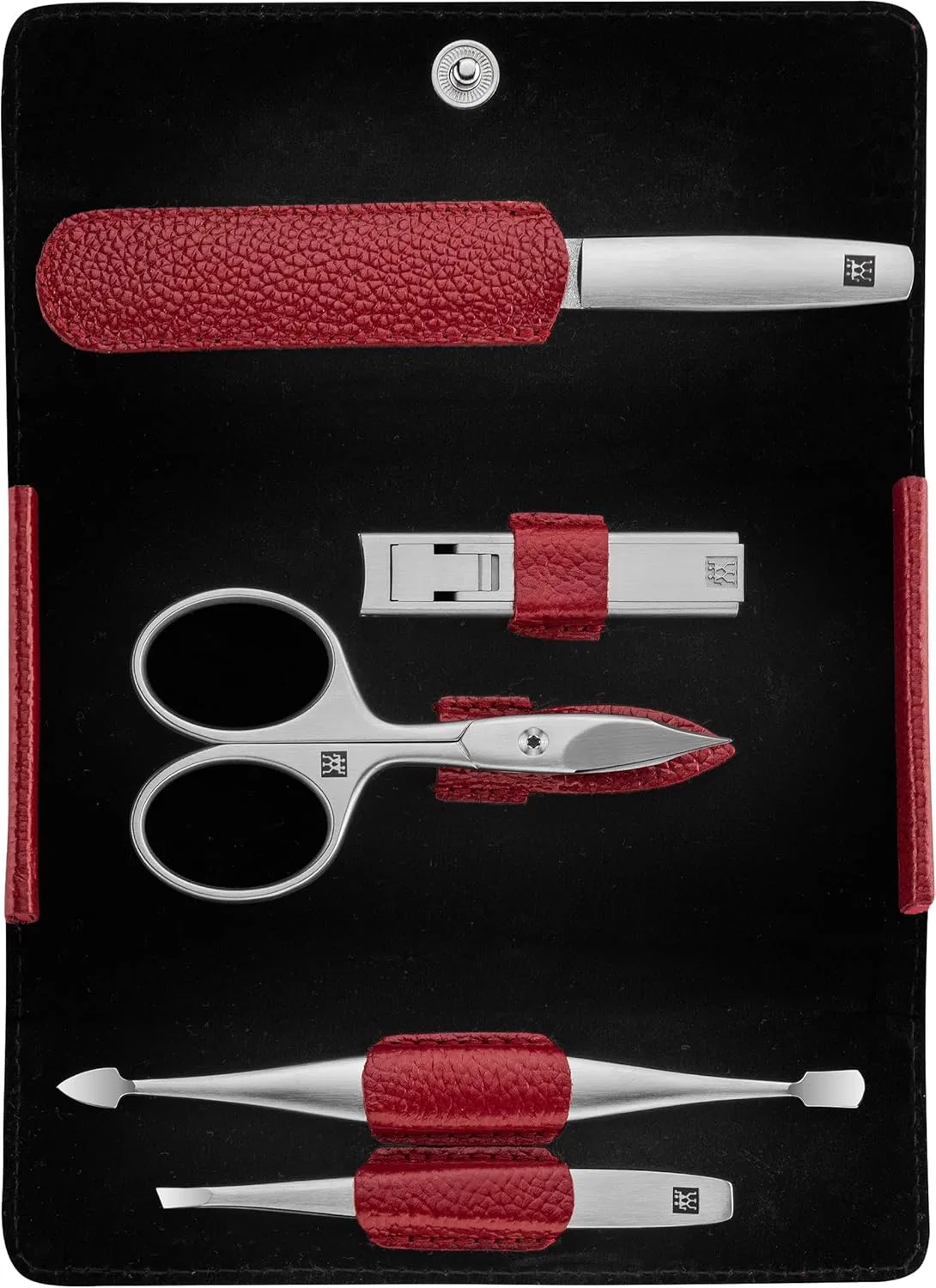 Маникюрный набор 5 предметов в красном кожаном футляре от Zwilling ‎Zwilling