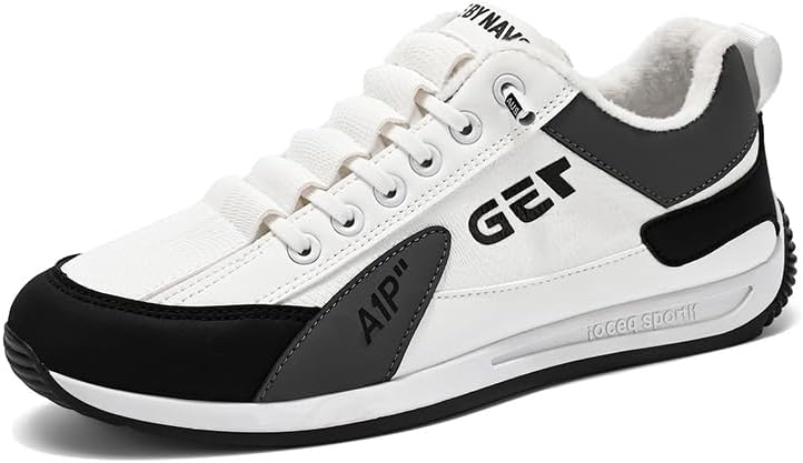 

Мужские повседневные спортивные кроссовки: удобные, легкие, противоскользящие, износостойкие и модные, с меховой подкладкой, теплые повседневные кроссовки для носки в любое время года Hhhchpm, белый