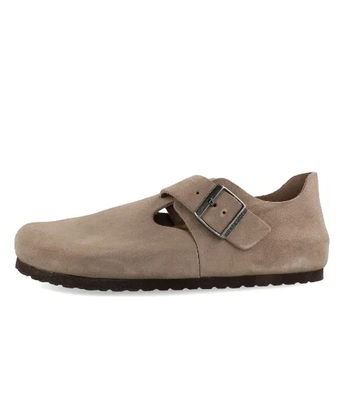 Унисекс сандалии из замши Birkenstock London бежевые — фото 4