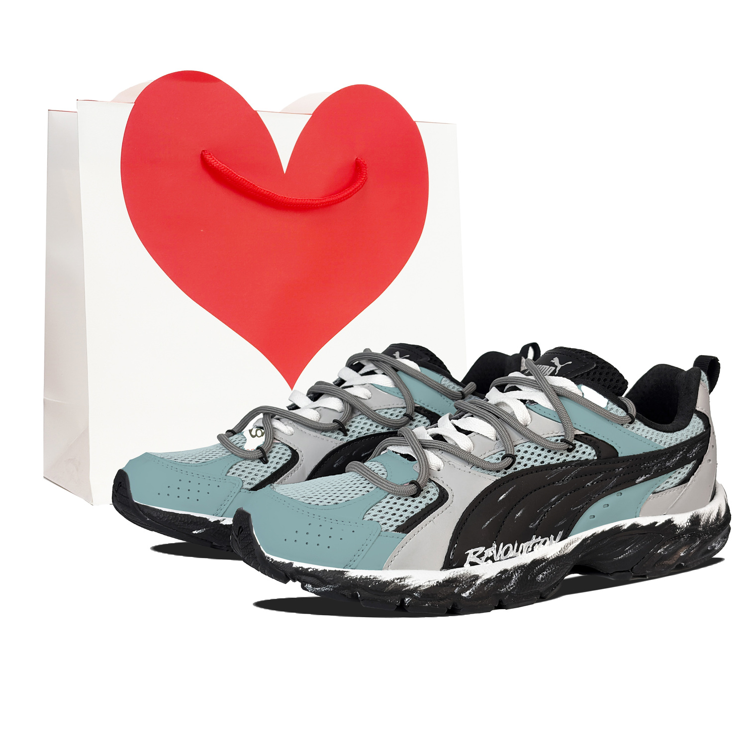 

PUMA Milenio устойчивые к истиранию дышащие низкие кроссовки Unisex Black Blue