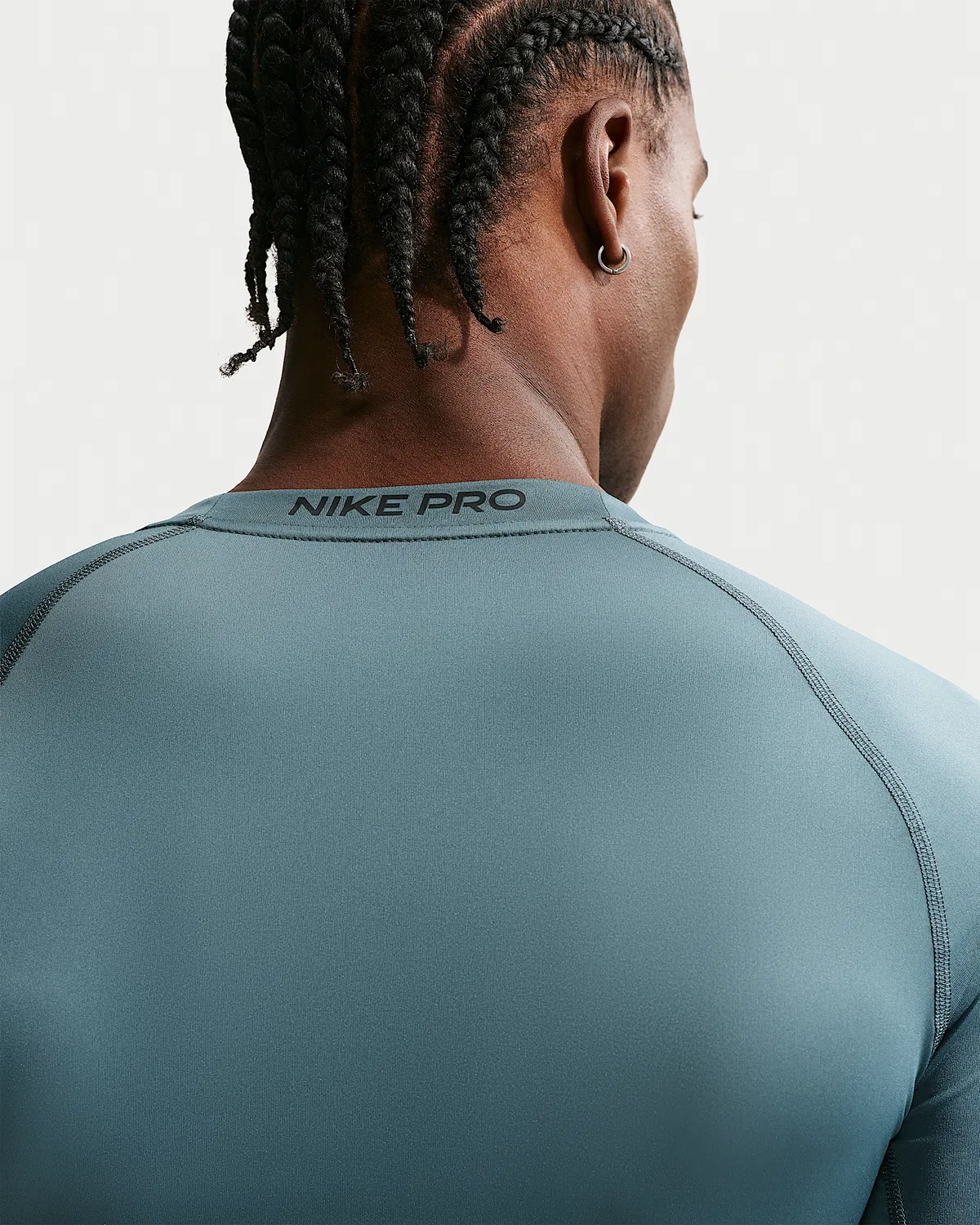 Мужская облегающая футболка с длинным рукавом Nike Pro Dri-FIT, Mineral Slate/Black — фото 2