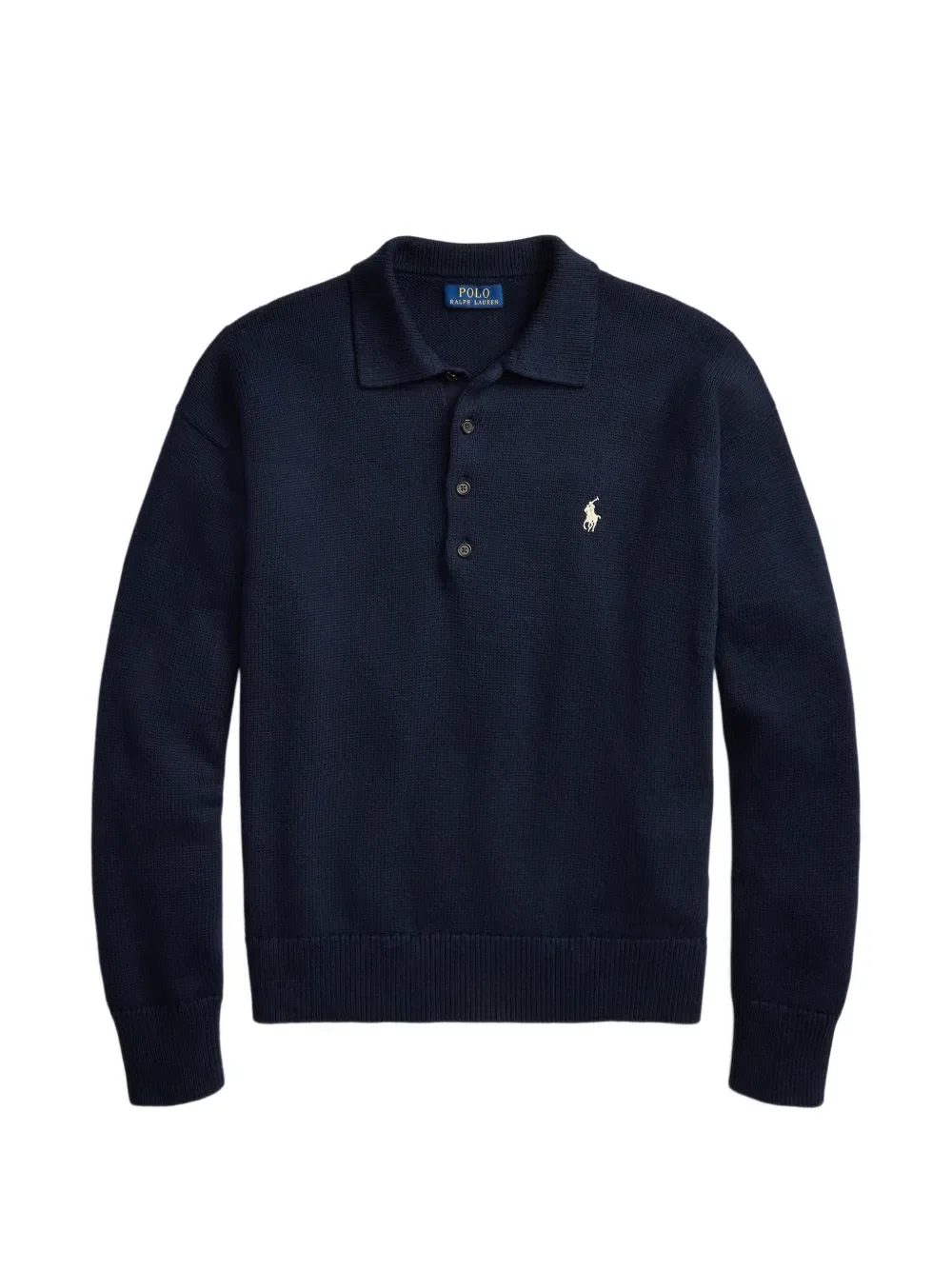 Свитер с воротником-поло с флагом Polo Ralph Lauren, синий
