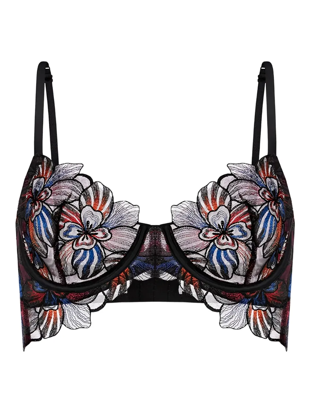 

Бюстгальтер с цветочной вышивкой Zhilyova, синий