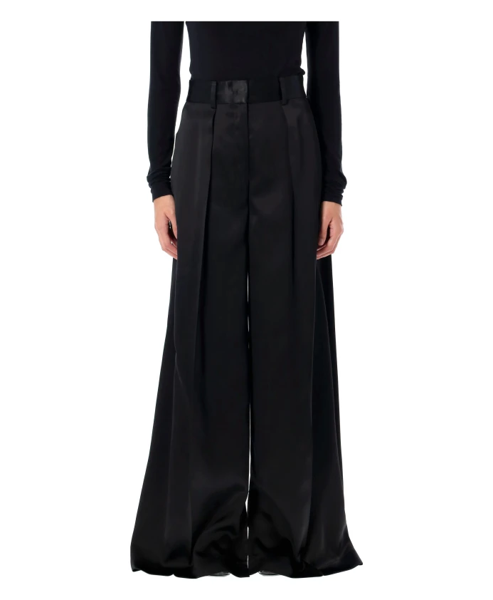

Атласные брюки палаццо элегантные брюки Jil Sander, черный