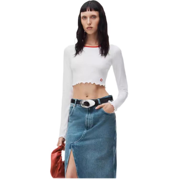 Футболка женская серая SS24 Regular Alexander Wang — фото 4