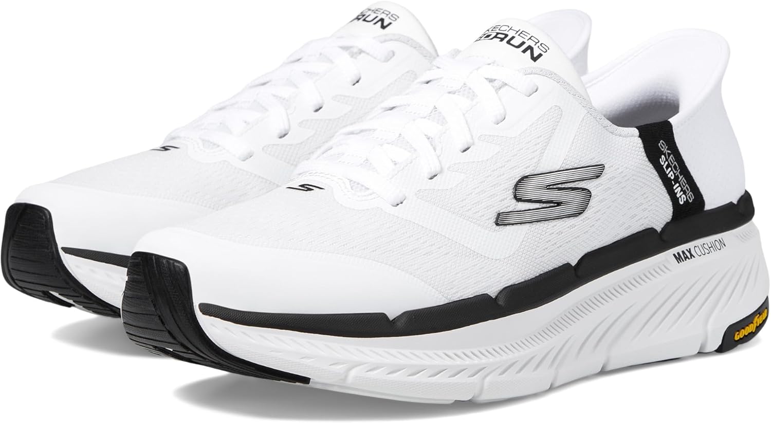 Мужские кроссовки Skechers Max Cushioning Premier 2.0 Ascendant II с легким процессом надевания, белый/черный — фото 2