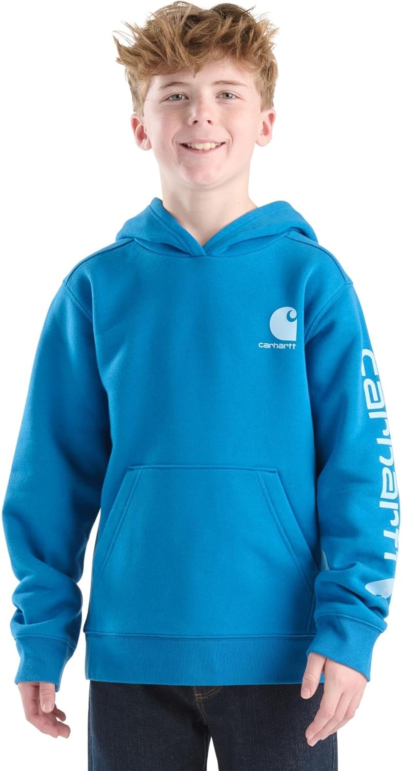 

Детская толстовка Carhartt CA6272 с длинными рукавами и принтом - для мальчиков, Deep Water