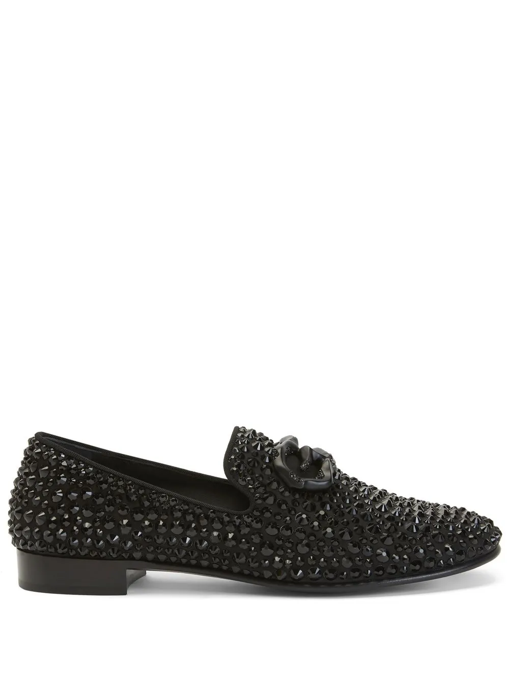 

Лоферы Leopoldino со стразами Giuseppe Zanotti, черный