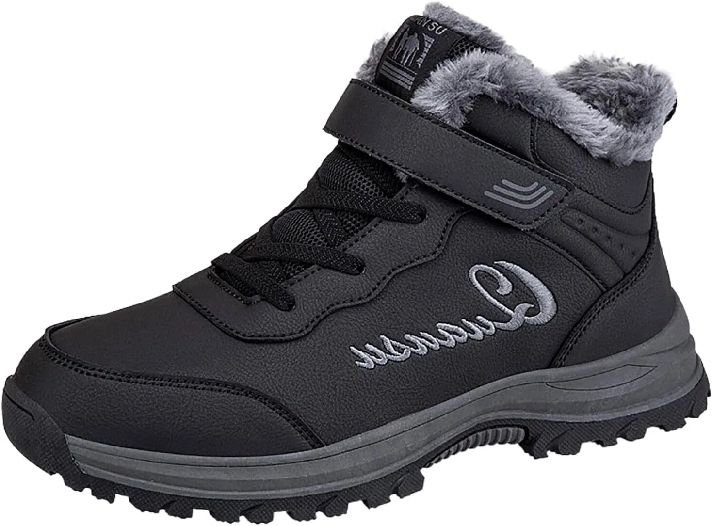 Зимние походные ботинки для женщин и мужчин, зимние сапоги с теплоизоляцией и нескользящей подошвой для активного отдыха на природе Generic, Black