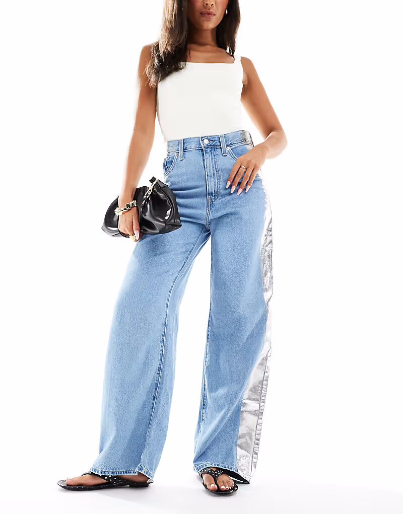 

Джинсы Cinch Baggy с фольгированными вставками, светло-синего цвета Levi'S