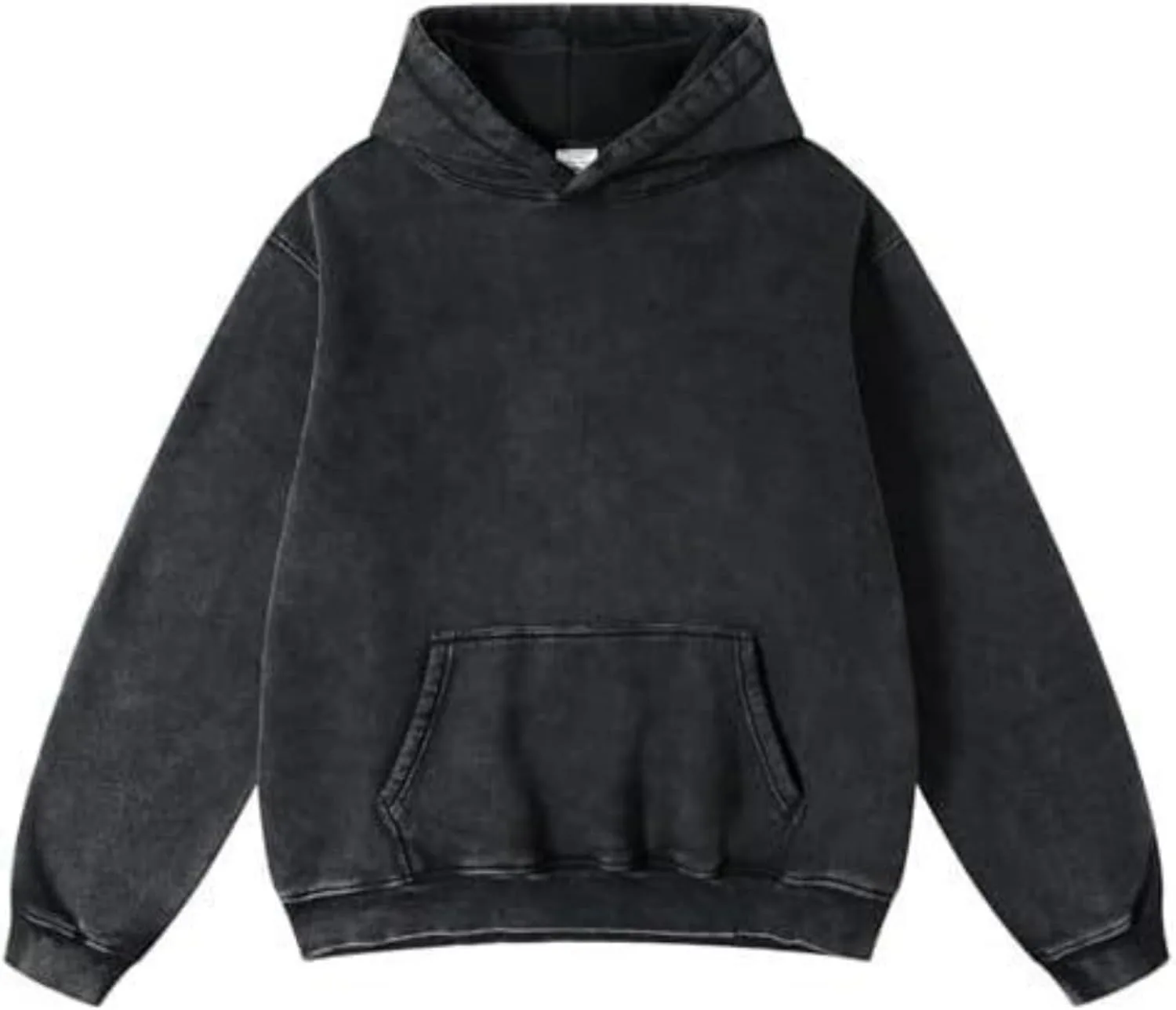 

Оверсайз худи из хлопка, винтаж, кислотная стирка Mi Bo Tong