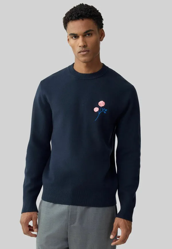 Свитер с круглым вырезом и графическим принтом, стандартного кроя. Next, Navy Blue — фото 3