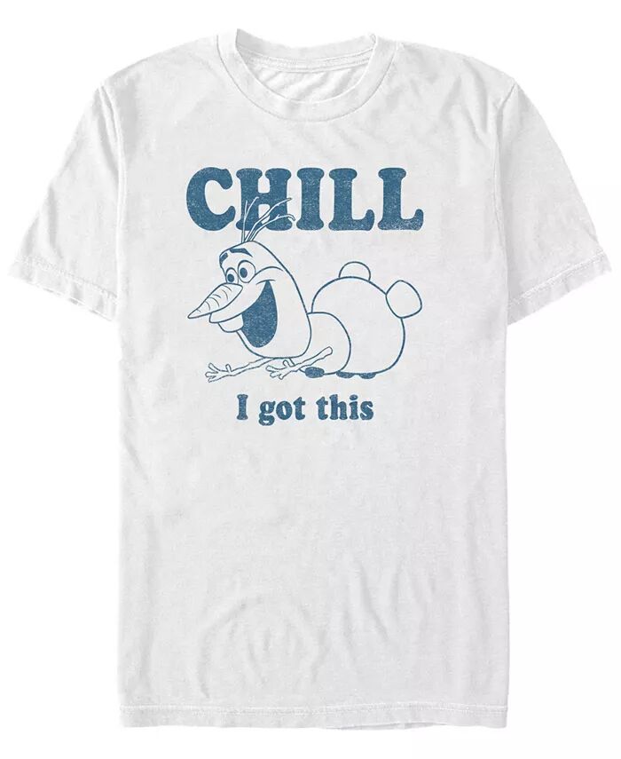 

Футболка с коротким рукавом Disney Men's Frozen Olaf Chill I Got this Fifth Sun, белый