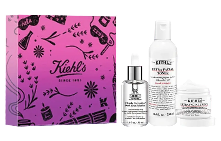 Kiehl's Набор для увлажнения кожи Hydrating Box 30мл+250мл+50мл, Dark Spot Lightening Serum 30ml+High Moisturizing Toner 250ml+3 High Hydrating Cream 50ml