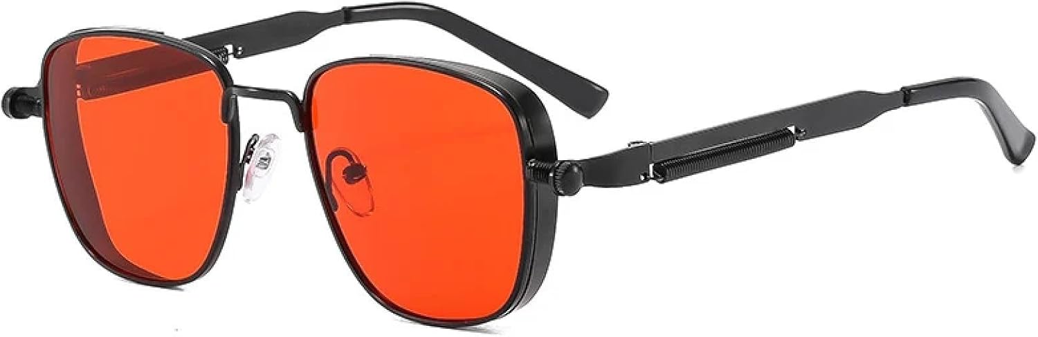 

Солнцезащитные очки с защитой от УФ-излучения UV400 | Металлические петли, цветные линзы | Для женщин и мужчин, для занятий спортом на открытом воздухе и вождения DSVIGF, Black-red