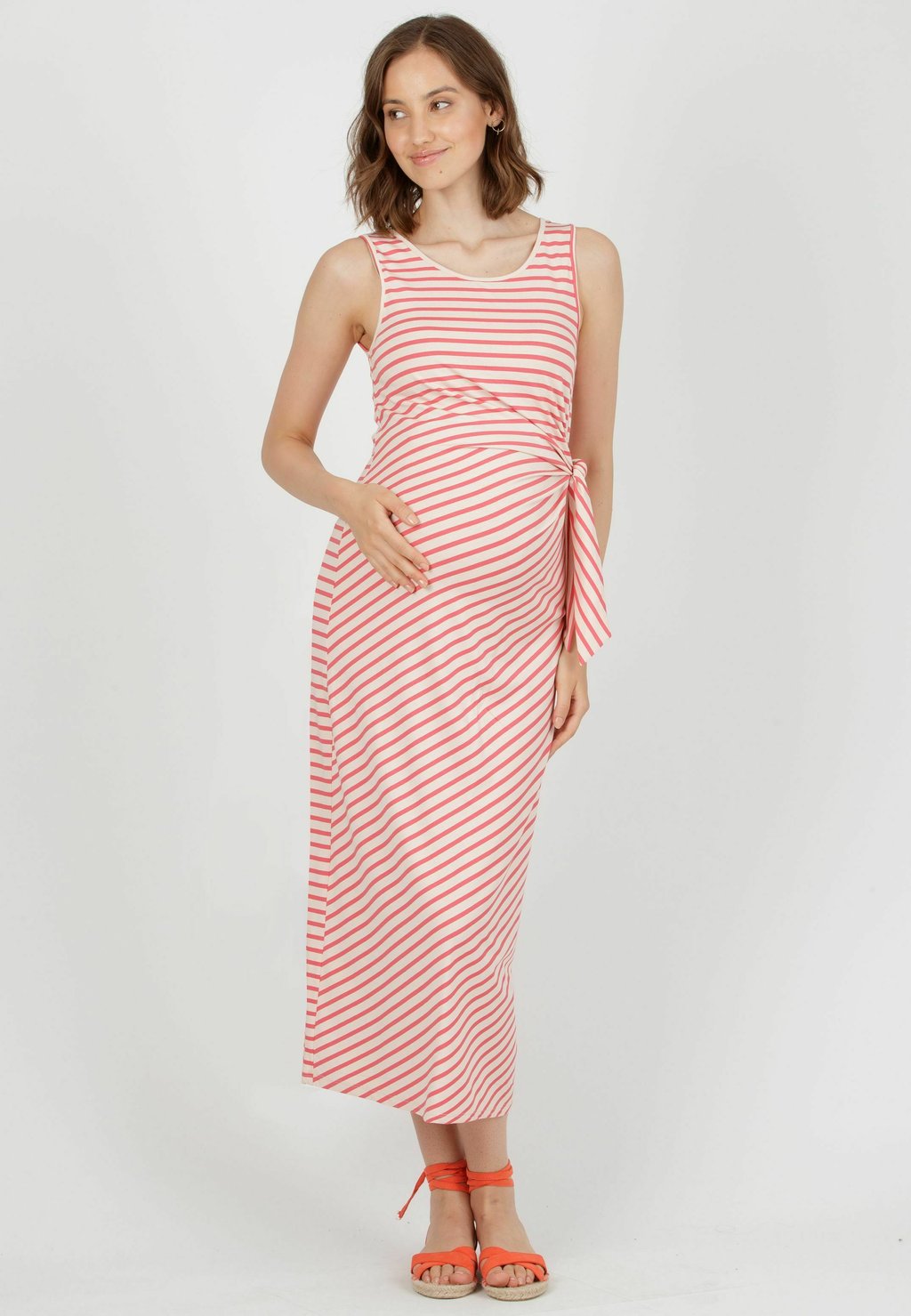 

Платье из джерси KAREN R MATERNITY STRIPED WITH SIDE KNOT Attesa Maternity, коралловый