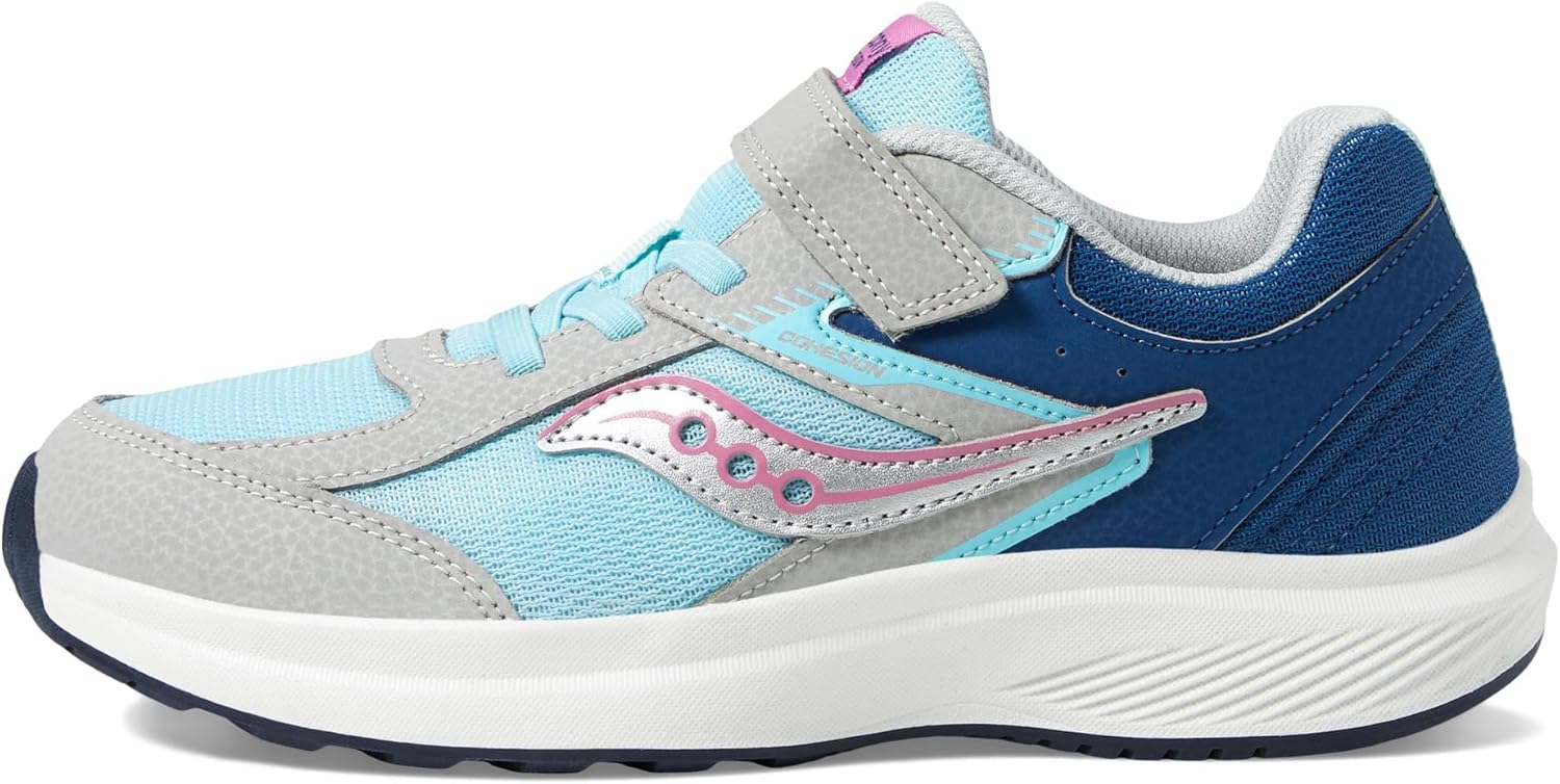 Детские кроссовки Saucony Cohesion с альтернативной застежкой для детей и подростков, синий/голубой/темно-синий — фото 4