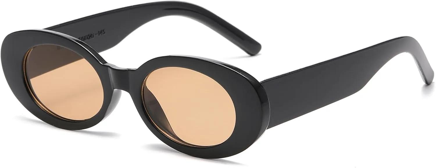 

Солнцезащитные очки YAMEIZE Trendy Oval Round с защитой UV400, ретро-оправа, очки для вождения и активного отдыха, для женщин и мужчин, Black Light Brown