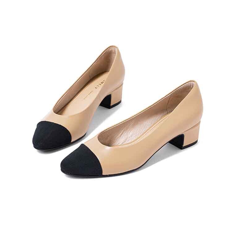 Туфли женские на высоком каблуке Comely, цвет Pink apricot (sheepskin heel height 4cm) — фото 3