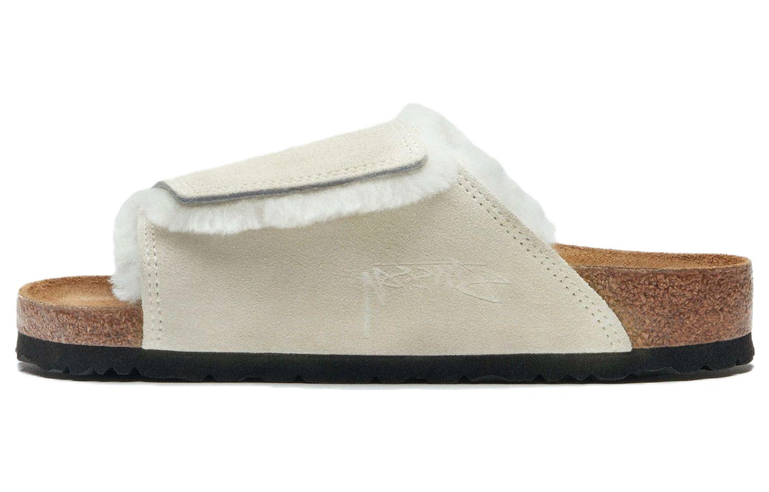 Сандалии Solana Shearling Slide Stussy Bone Birkenstock, White