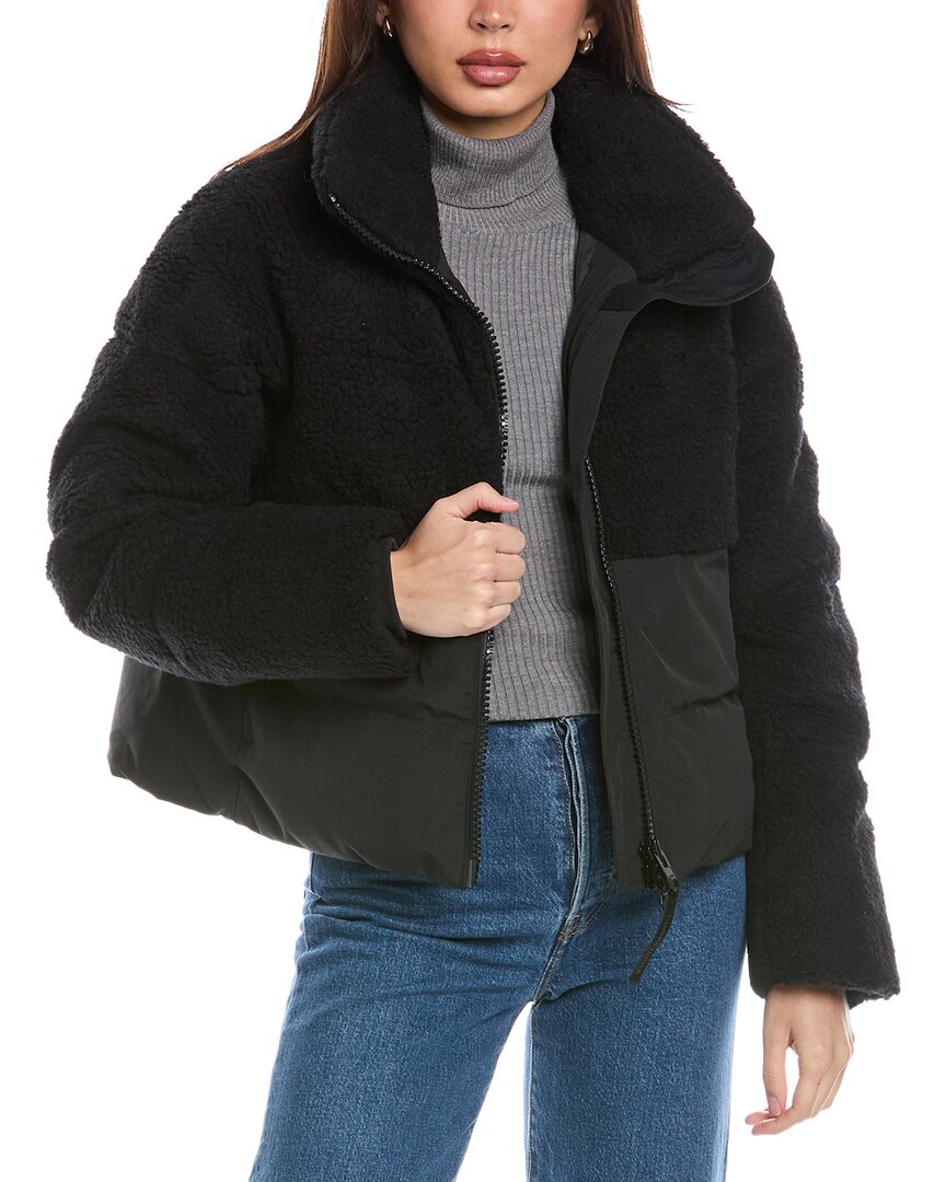 

Пуховик Canada Goose Elora Sherpa из смеси шерсти, черный