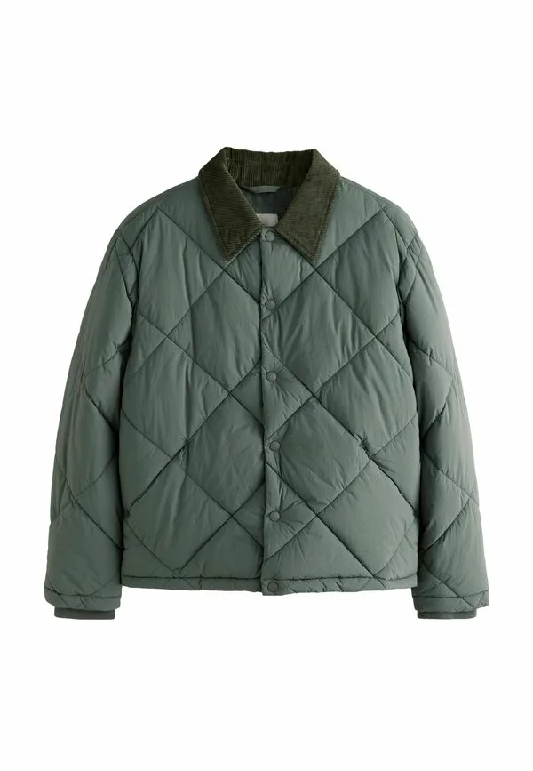 Зимняя куртка с ромбовидной стежкой и утеплителем стандартного кроя. Next, Khaki Green
