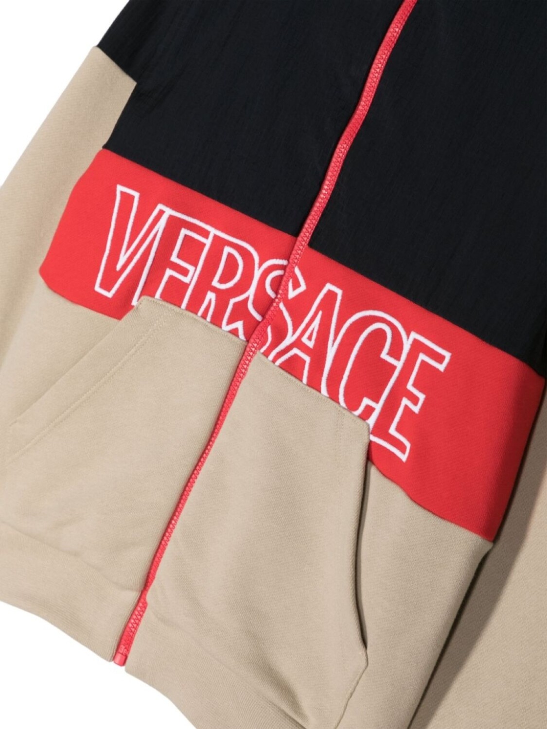 Versace Kids толстовка на молнии с вышитым логотипом, синий — фото 3